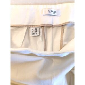 GUNEX Italy Classic Pants Women 8 White Stretch Ankle Minimalist Polished Chic